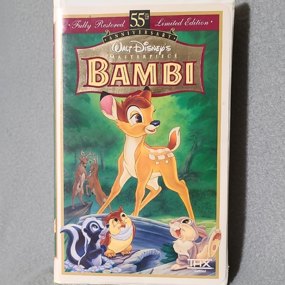 Disney Bambi Limited Edition 55th Anniversary VHS with Cover‎